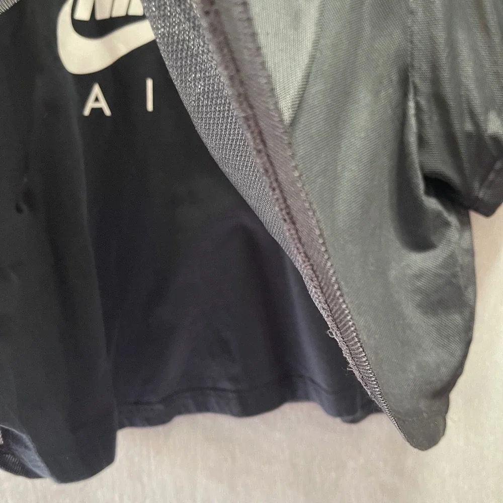 Nike‎ Air Mesh Crop Top Womens 3X Black Graphic Short Sleeve Athleisure Gorpcore